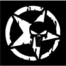 DISTRESSED PUNISHER STAR Large Stencil Template Airbrush Paint 8 1/2" X 8 1/2"
