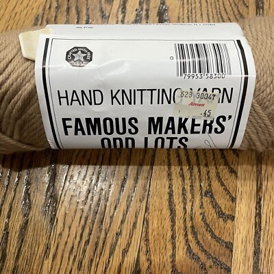 Famous Makers Odd Lots Malina Company Tan 100% Acrylic Hand Knitting Yarn 3 oz.