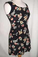 Express Casual Sleeveless Black Floral Dress - Scoop Neck - Size 1/2