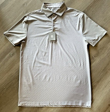 Hickey Freeman NWT Men's Medium Golf Polo Shirt Waterfall White  Gray NWT 94
