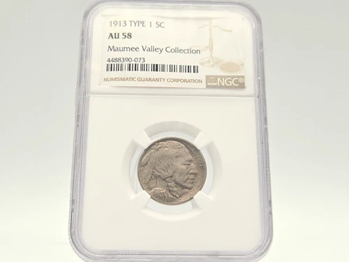 1913 NGC AU58 Type 1 Buffalo Nickel *Maumee Valley Collection* 390-073