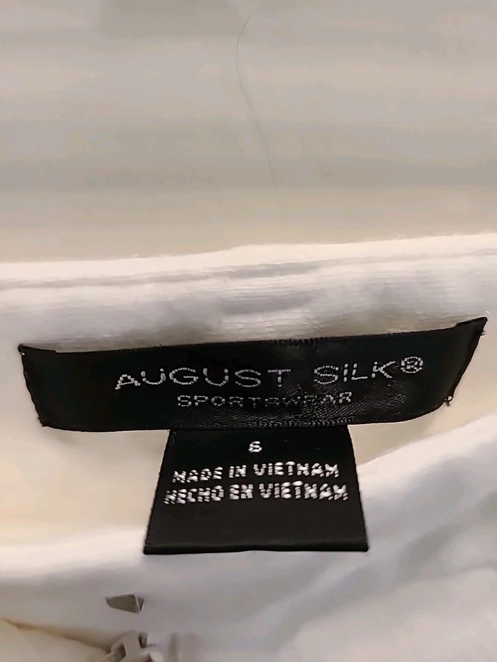 Pantalón August Silk Blanco Algodón Pierna Ancha Talla 6 Foto 3 de 4