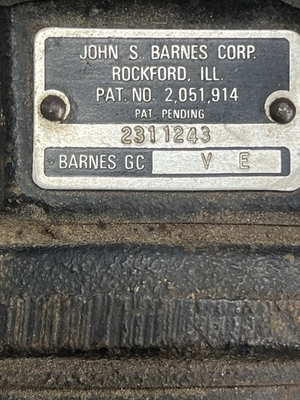 #ad John S. Barnes Corp Hydraulic Pump Barnes GC Model VE $184.00