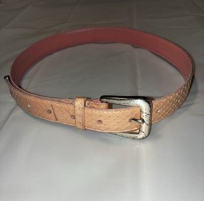 The Ritz Pink Genuine Snake Skin Belt - Women display picture 1