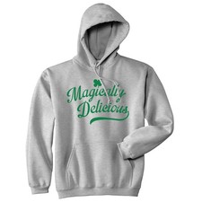 Magically Delicious Hoodie Funny St Patricks Day Outfit Four Leaf Clover Graphic