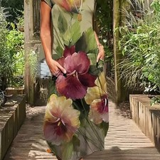 4XL Size 20 - Bust 49.3-51.6" - Island Maxi Dress – Long Muumuu ✨Brand New