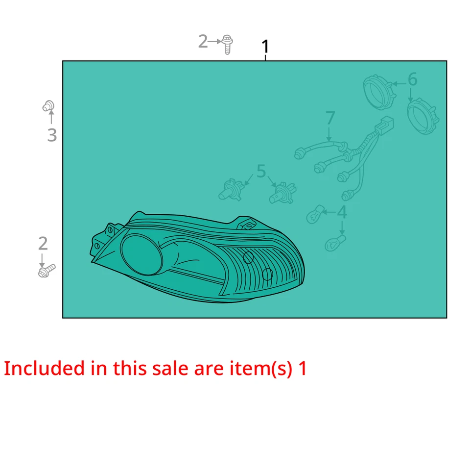 Faro delantero derecho pasajero Kia Sedona 2002-2005 OEM XV24K Foto 3 de 4