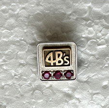 4B's CAFE RESTAURANT EMPLOYEE SERVICE PIN  cTo 10k w 3 RUBIES 2.4 g