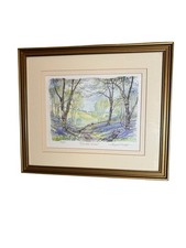 Angela Fielder Bluebell Wood Signed Print 54/850 Framed COA Temple Island
