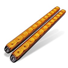 TRUE MODS 16" 12 Amber LED Light Bar Hazard Sequential Turn 2pc Amber