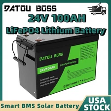 24V 100AH LiFePO4 Lithium Battery 100A BMS for RV Off-grid Solar Marine Camping