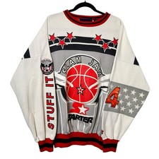 Vintage Starter Slam Jam Basketball Crewneck Sweatshirt 1980s Large RARE
