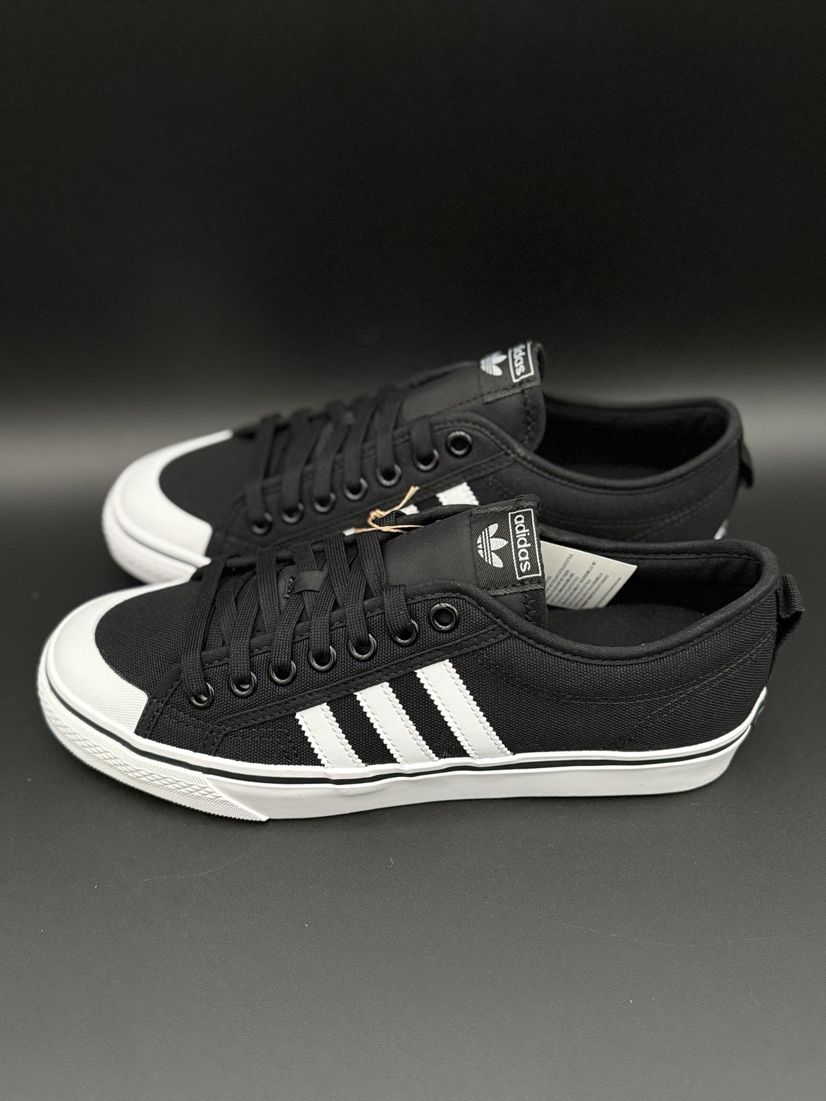 Adidas Originals Nizza Canvas Black White Casual Shoes Sneakers CQ2332 Mens Size thumbnail 2