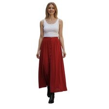 Maeve Anthropologie Red Pleated Button Front Maxi Skirt Fits S Elastic Wst 118