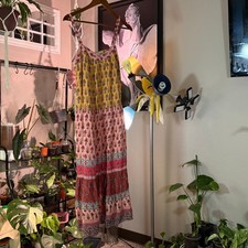 KNOX ROSE Flowy Maxi Dress Floral Print Sleeveless Sundress Bohemian Style