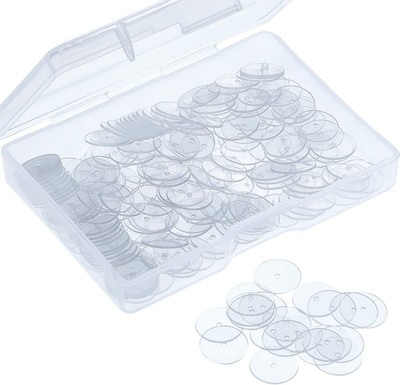 WILLBOND 200 Pcs Clear Disc Pads to Stabilize Earrings, Plastic Discs for Earrin