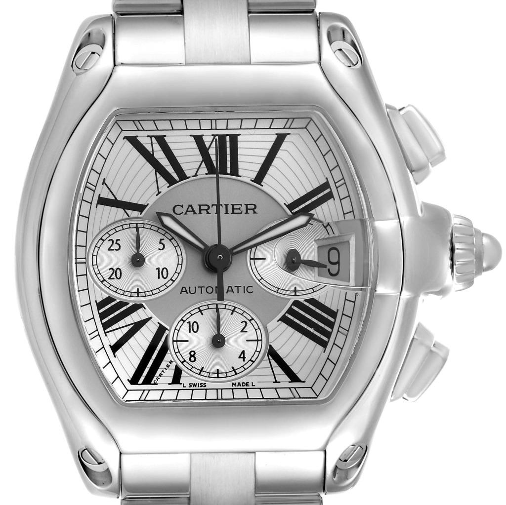 Cartier Roadster XL Chronograph Steel Mens Watch W62019X6-image