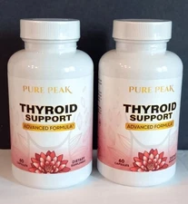 2x Pure Peak Advanced Thyroid Support Supplement Total 120 Capsules Exp: 2027