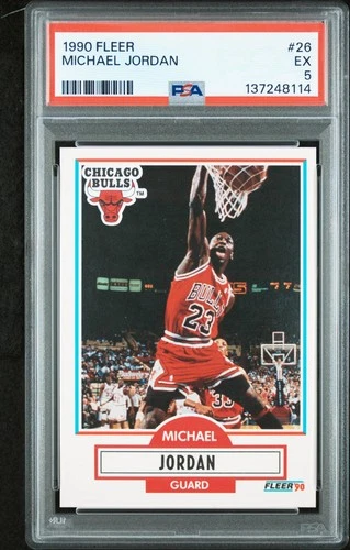137248114 Michael Jordan 1990 Fleer #26 PSA 5
