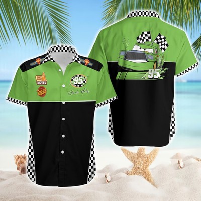Chick Hicks Cars Piston Cup Rust-eze 95 Pixar Cars Summer Hawaiian Shirt