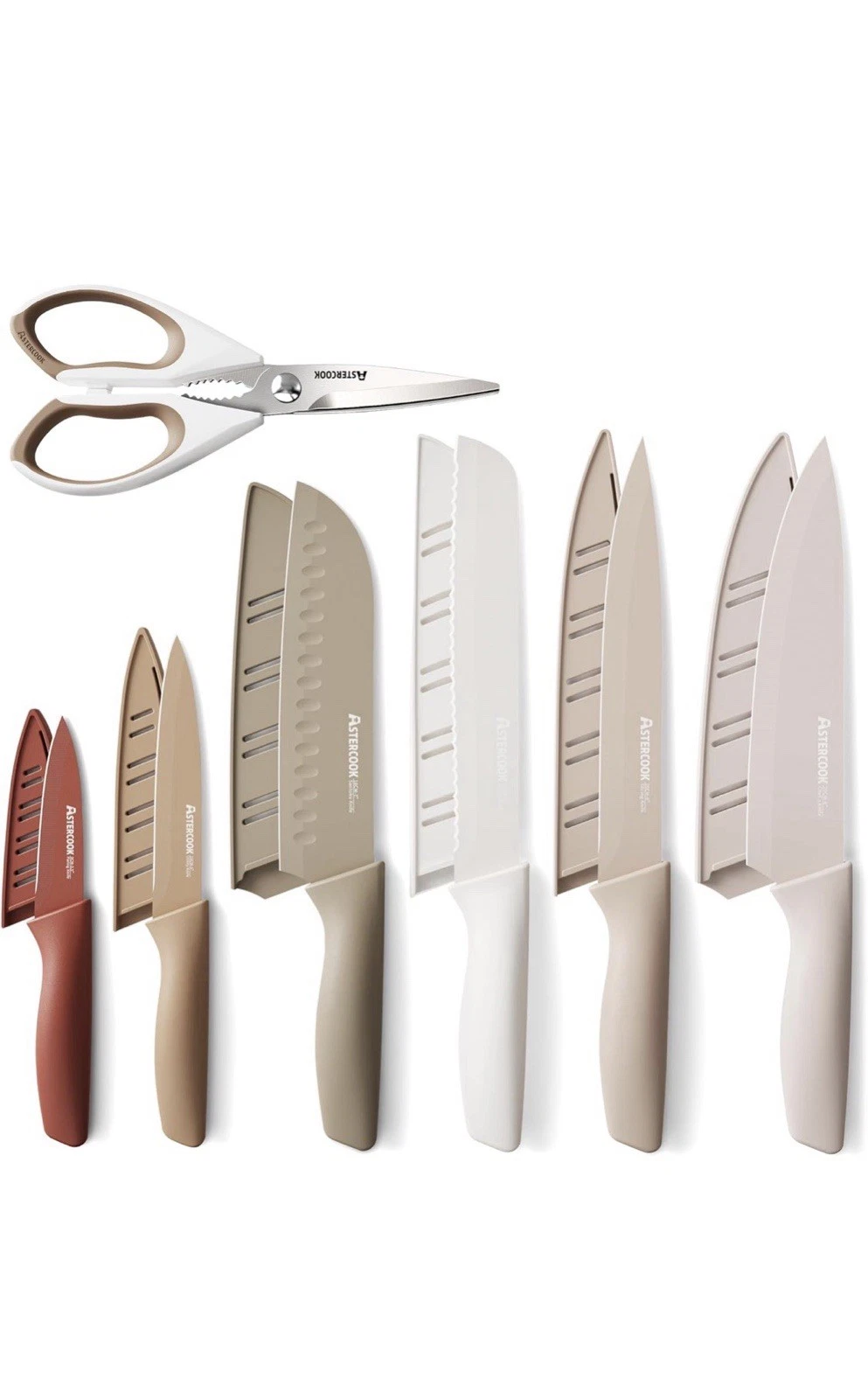 Astercook Knife Set, 13 Pieces Kitchen Knives Set with Healthy Anti-Rust Coating
Opens in a new wind