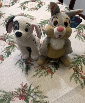 Disney Thumper Happy Bunny Rabbit & Patch 101 Dalmatians Stuffed Animal Toy 8'' 