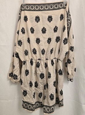 Boho Off The Shoulder Romper Long Lantern Sleeve Medallion Size XL Unbranded NWT