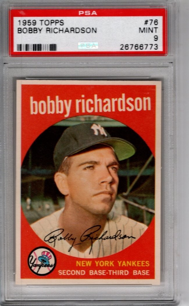 1959 Topps  #76 Bobby Richardson   - PSA 9  Complete set being listed