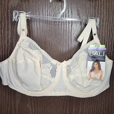 Bali Bra 40B Flower Comfort-U Light Beige Ivory Nude 0180 Underwire New /w Tags