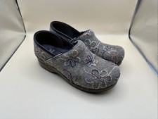 Dansko Professional Comfort Felted Beige Floral Boho Clogs Size W EU40-US 9.5-10