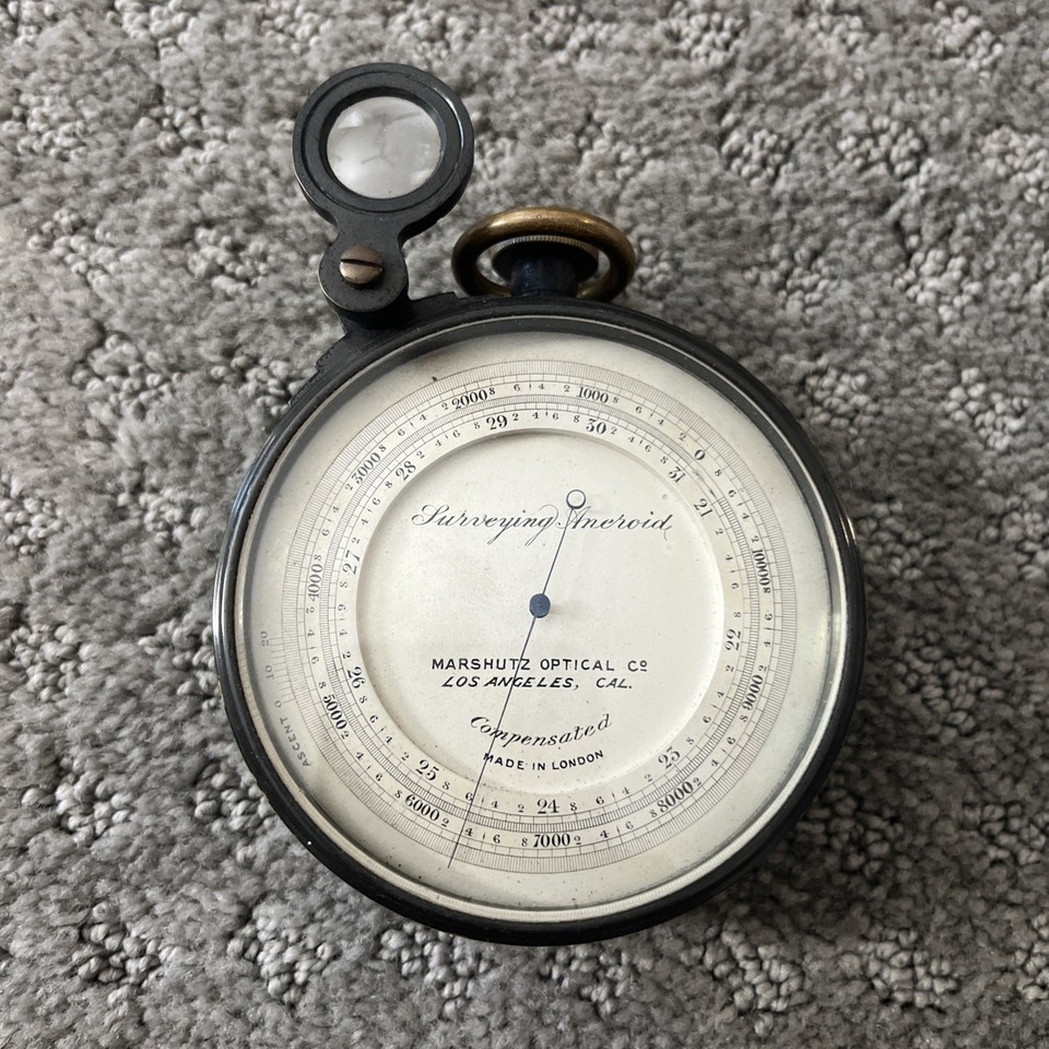 Antique Surveying Aneroid Compensated Barometer - Marshutz Optical co. 