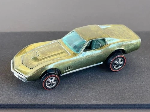 Vintage Hot Wheels Redline 1968 EXCEPTIONAL Olive Custom Corvette HK - NM++