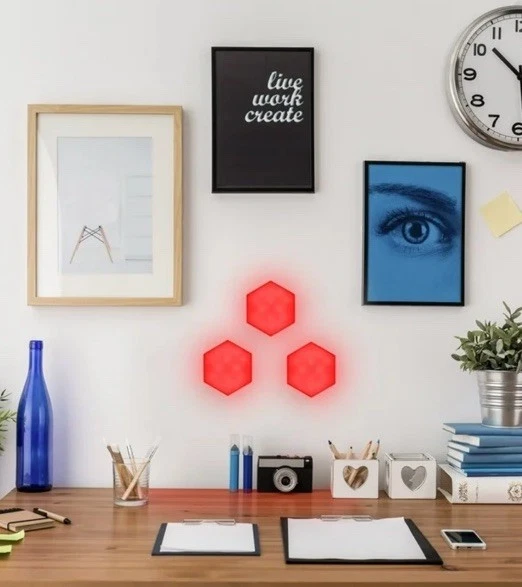 Monster Multi-Color LED Touch Light IR Hexalights 3PC with Magnet Wall Mount NEW - Image 3 of 4