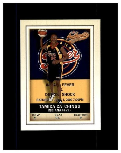 2002-03 Fleer Authentix WNBA Tamika Catchings Fever #77 TENNESSEE STAR MINT