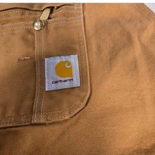 Carhartt R37-BRN Duck Bib Overalls Brown Double Front Work Dungarees 44x32 Mens