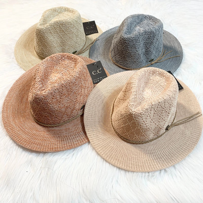 C.C Diamond Knit Brim Hat, C.C Summer Hat, C.C Sun Hat, Premium Hat, Brim Hat