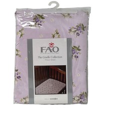 Fitted Crib Sheet Purple Floral 100 Cotton Cottagecore Lavender Pastel Fairy