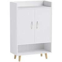 Schuhschrank, Schuhregal Mit TüRen Und Regalen, FüR Flur, Eingangsbereich, Weiß