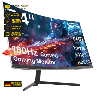KTC 24 Zoll Gaming Monitor Curved 1500R, FHD (1920x1080p) 1ms 180Hz 144Hz 120Hz