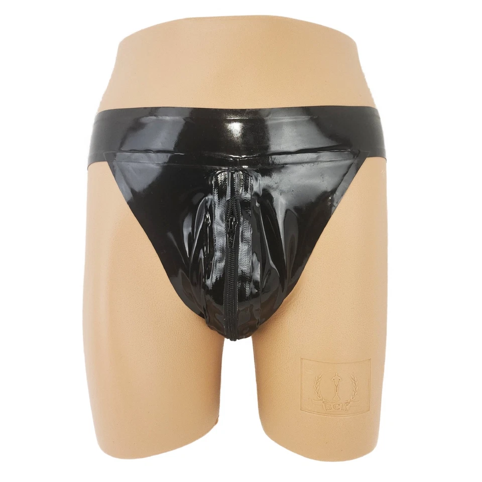 Latex String mit Reißverschluss und hinten Cockring 4 cm (XL) - Bild 3 von 4