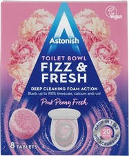 Effortless Toilet Cleaning with Fizz & Fresh Tablets - 8 Count, Pink Peony Aroma