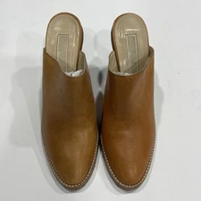 Michael Kors Women’s Leather Heeled Clogs Size 6.5. Brown Slip On.