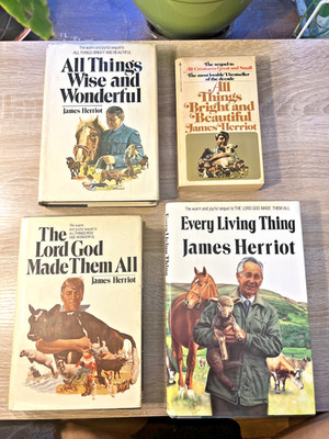 All Things Bright And Beautiful Wise Wonderful James Herriot Hardcover Book Lot