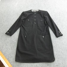 Vintage Valentino Boutique Shift Dress Womens 6 Black Long Sleeve LBD Italy