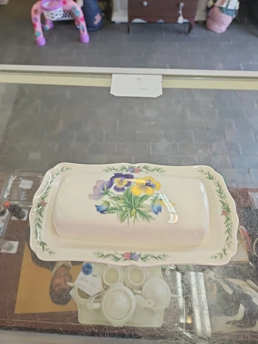 Noritake Conservatory Gala Cuisine 7915 Japan Covered Butter Dish-Excellent!
