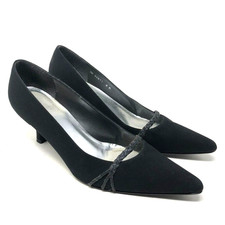 Stuart Weitzman Black High Heels Slip On Pump Pointed Toe Womens 8