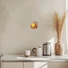 Pink Butterfly Mandala Round Metal Logo - Retro Style