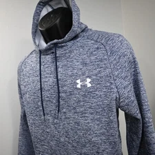 Under Armour Fleece Hoodie Blue Loose Performance Pullover Mens Size Large