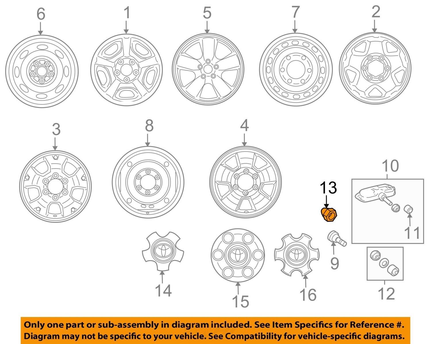Genuine Toyota Lexus OEM Chrome Wheel Nut (lug) 90084-94001 Set of  