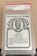 1982 Hall of Fame Metallic 💎 OTTO GRAHAM 💎 PSA 9 💎 POP  1 💎 (None Higher) 💎